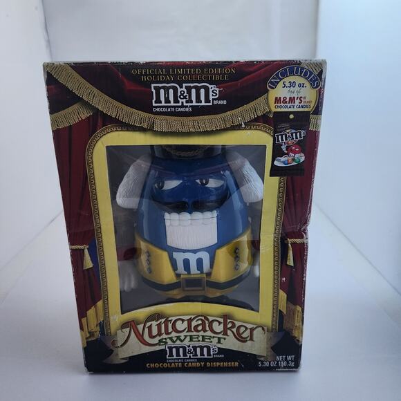 Collectible Nutcracker M&M's Dispenser Blue M&M in box, - Picture 2 of 6